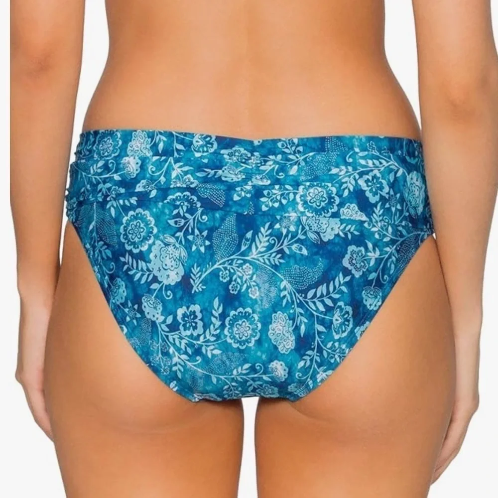 NWT Swim Systems by Sunsets Aloha Banded Bikini Bottoms XS Ocean Mist blue